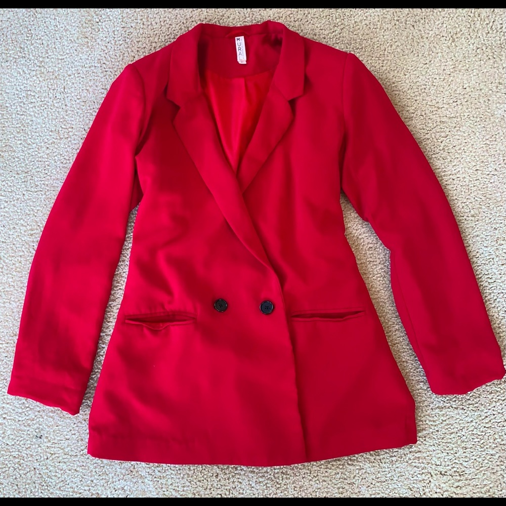 Mural bright red oversized blazer size XL